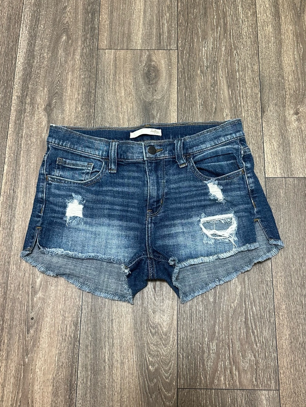 Daytrip Dark Blue Distressed Denim Shorts